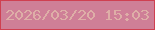 文字の大きさ：3、枠の色：cf4051、背景の色：cf7f97、文字の色：deaea7 無料ブログパーツのブログ時計