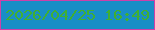 文字の大きさ：1、枠の色：cf40a9、背景の色：198ec6、文字の色：40af33 無料ブログパーツのブログ時計
