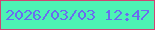 文字の大きさ：1、枠の色：cf4573、背景の色：4df2b4、文字の色：6a6bf0 無料ブログパーツのブログ時計