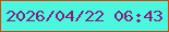 文字の大きさ：3、枠の色：cf470d、背景の色：4bf7df、文字の色：81217c 無料ブログパーツのブログ時計