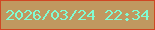 文字の大きさ：2、枠の色：cf4724、背景の色：c09860、文字の色：80fcd3 無料ブログパーツのブログ時計