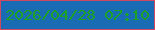 文字の大きさ：2、枠の色：cf4860、背景の色：196bb3、文字の色：1ca327 無料ブログパーツのブログ時計