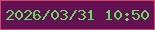 文字の大きさ：5、枠の色：cf4869、背景の色：641154、文字の色：64dc5c 無料ブログパーツのブログ時計
