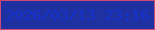 文字の大きさ：2、枠の色：cf4975、背景の色：1f30a0、文字の色：1433d1 無料ブログパーツのブログ時計