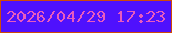 文字の大きさ：2、枠の色：cf4a08、背景の色：4f11fd、文字の色：e85bbe 無料ブログパーツのブログ時計