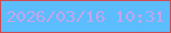 文字の大きさ：2、枠の色：cf4b52、背景の色：5bbdfb、文字の色：c3a5eb 無料ブログパーツのブログ時計