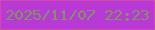 文字の大きさ：5、枠の色：cf4ba8、背景の色：b939d7、文字の色：7c985b 無料ブログパーツのブログ時計