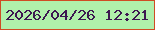 文字の大きさ：4、枠の色：cf4c24、背景の色：b0f0ab、文字の色：3d1951 無料ブログパーツのブログ時計