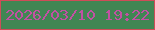 文字の大きさ：1、枠の色：cf4c58、背景の色：418653、文字の色：c251a3 無料ブログパーツのブログ時計