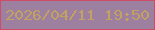 文字の大きさ：4、枠の色：cf4c67、背景の色：9d7f9f、文字の色：c3a162 無料ブログパーツのブログ時計