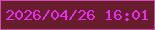 文字の大きさ：5、枠の色：cf4cae、背景の色：681d2d、文字の色：ea2bf5 無料ブログパーツのブログ時計