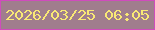 文字の大きさ：1、枠の色：cf4cbc、背景の色：a07d8d、文字の色：f9e875 無料ブログパーツのブログ時計