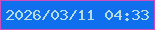 文字の大きさ：2、枠の色：cf4cbe、背景の色：106fec、文字の色：b4dce2 無料ブログパーツのブログ時計