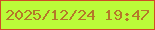文字の大きさ：1、枠の色：cf4d26、背景の色：bbfb39、文字の色：b47929 無料ブログパーツのブログ時計