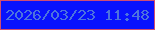 文字の大きさ：3、枠の色：cf4d72、背景の色：0812fd、文字の色：4d73dd 無料ブログパーツのブログ時計