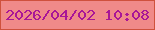 文字の大きさ：3、枠の色：cf513d、背景の色：f08a89、文字の色：a91697 無料ブログパーツのブログ時計