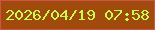 文字の大きさ：4、枠の色：cf524b、背景の色：a04b0b、文字の色：c5fb52 無料ブログパーツのブログ時計
