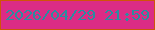 文字の大きさ：4、枠の色：cf5508、背景の色：db2c85、文字の色：2a8da0 無料ブログパーツのブログ時計