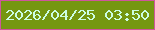 文字の大きさ：3、枠の色：cf569c、背景の色：759710、文字の色：ccfee3 無料ブログパーツのブログ時計