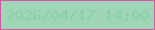 文字の大きさ：4、枠の色：cf57a4、背景の色：9fd6b8、文字の色：89d0a6 無料ブログパーツのブログ時計