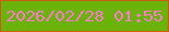 文字の大きさ：1、枠の色：cf5812、背景の色：6bb30b、文字の色：fb7acf 無料ブログパーツのブログ時計