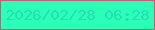 文字の大きさ：5、枠の色：cf5872、背景の色：2afeb7、文字の色：23dfb1 無料ブログパーツのブログ時計