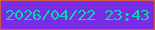 文字の大きさ：5、枠の色：cf594d、背景の色：782ce3、文字の色：09d6a5 無料ブログパーツのブログ時計