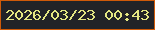 文字の大きさ：3、枠の色：cf5a09、背景の色：222327、文字の色：e4e782 無料ブログパーツのブログ時計