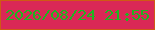 文字の大きさ：4、枠の色：cf5a14、背景の色：da2856、文字の色：1eb521 無料ブログパーツのブログ時計