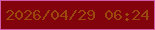 文字の大きさ：2、枠の色：cf5aa7、背景の色：83030c、文字の色：9a480e 無料ブログパーツのブログ時計