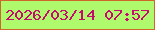 文字の大きさ：3、枠の色：cf672d、背景の色：aefa6c、文字の色：c70c70 無料ブログパーツのブログ時計
