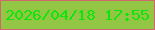 文字の大きさ：1、枠の色：cf686d、背景の色：93c645、文字の色：0ee50b 無料ブログパーツのブログ時計