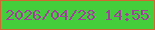 文字の大きさ：1、枠の色：cf6932、背景の色：45ce3b、文字の色：a0429b 無料ブログパーツのブログ時計