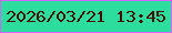 文字の大きさ：1、枠の色：cf69fa、背景の色：2ddd9e、文字の色：420e05 無料ブログパーツのブログ時計