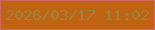 文字の大きさ：1、枠の色：cf6a62、背景の色：c06313、文字の色：9e853d 無料ブログパーツのブログ時計
