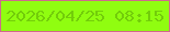 文字の大きさ：5、枠の色：cf6a8b、背景の色：90fd10、文字の色：72cd0a 無料ブログパーツのブログ時計