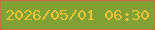 文字の大きさ：4、枠の色：cf6b47、背景の色：82a134、文字の色：f8c333 無料ブログパーツのブログ時計