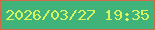 文字の大きさ：4、枠の色：cf6b4a、背景の色：3fb379、文字の色：d6f761 無料ブログパーツのブログ時計