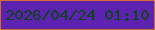 文字の大きさ：4、枠の色：cf6c2e、背景の色：5d22af、文字の色：0d431d 無料ブログパーツのブログ時計