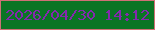 文字の大きさ：3、枠の色：cf7076、背景の色：0a7524、文字の色：8428ad 無料ブログパーツのブログ時計