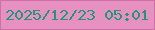 文字の大きさ：2、枠の色：cf70a4、背景の色：e691c1、文字の色：239675 無料ブログパーツのブログ時計