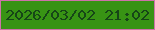 文字の大きさ：3、枠の色：cf72a9、背景の色：389314、文字の色：164617 無料ブログパーツのブログ時計