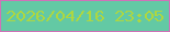 文字の大きさ：4、枠の色：cf72b8、背景の色：63c9a4、文字の色：aed740 無料ブログパーツのブログ時計