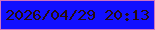 文字の大きさ：4、枠の色：cf74c2、背景の色：1210ff、文字の色：280c0c 無料ブログパーツのブログ時計