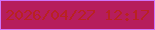 文字の大きさ：2、枠の色：cf75f9、背景の色：b61d5c、文字の色：b92222 無料ブログパーツのブログ時計