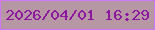 文字の大きさ：5、枠の色：cf76fe、背景の色：b797a4、文字の色：8e17a1 無料ブログパーツのブログ時計