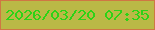 文字の大きさ：5、枠の色：cf7743、背景の色：bab946、文字の色：2cd316 無料ブログパーツのブログ時計