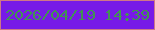 文字の大きさ：4、枠の色：cf7787、背景の色：771ae7、文字の色：419353 無料ブログパーツのブログ時計