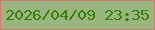 文字の大きさ：5、枠の色：cf7a72、背景の色：9ab67e、文字の色：358103 無料ブログパーツのブログ時計