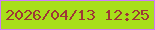 文字の大きさ：3、枠の色：cf7bfa、背景の色：a8df1a、文字の色：9e3736 無料ブログパーツのブログ時計